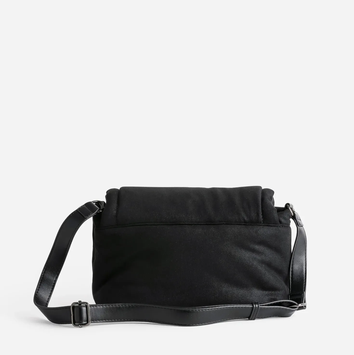 Sac bandoulière TEXTO noir irisé textile suédé