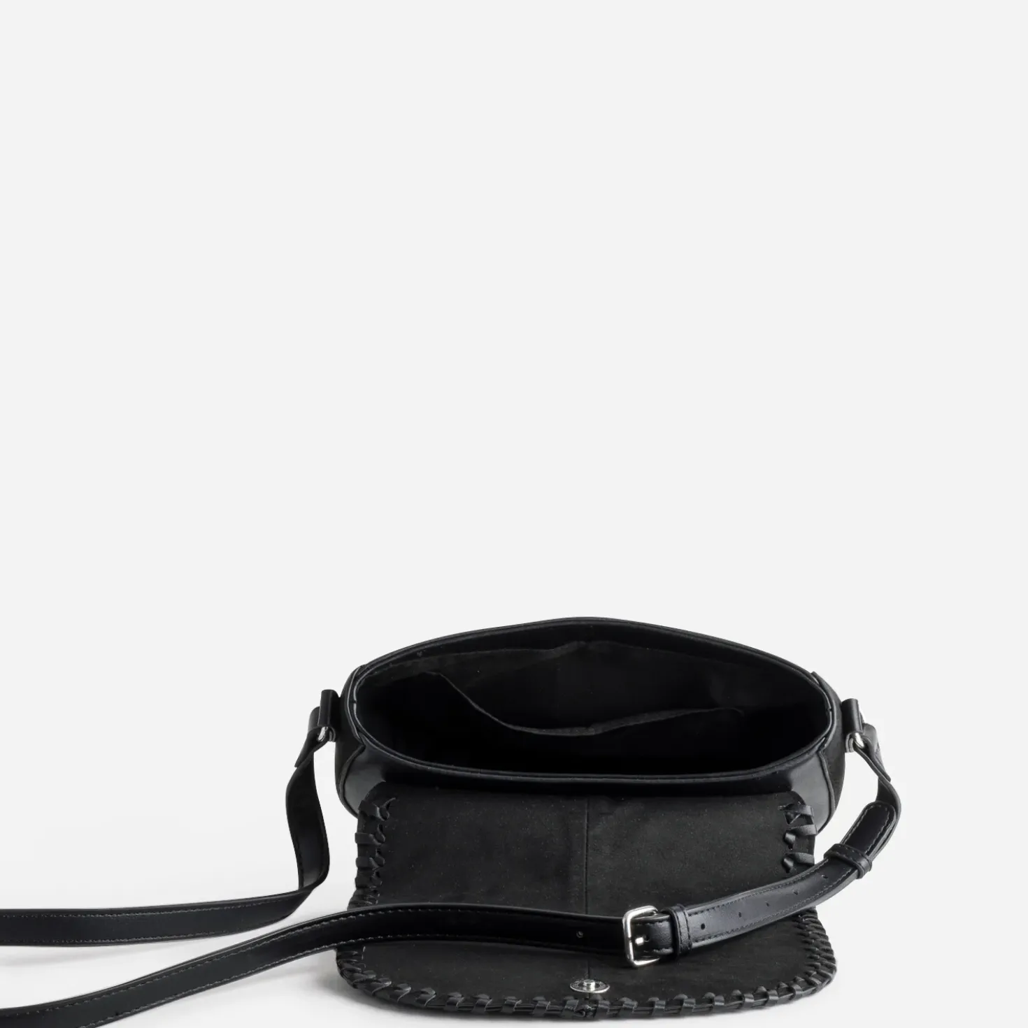 Sac bandoulière TEXTO noir suédé