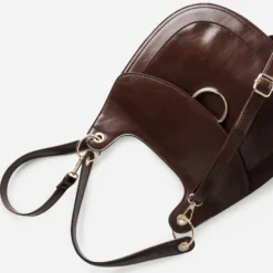 Sac besace bleu marron