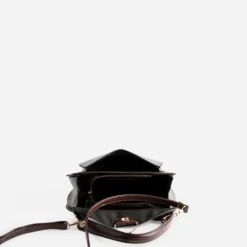 Sac besace bleu marron