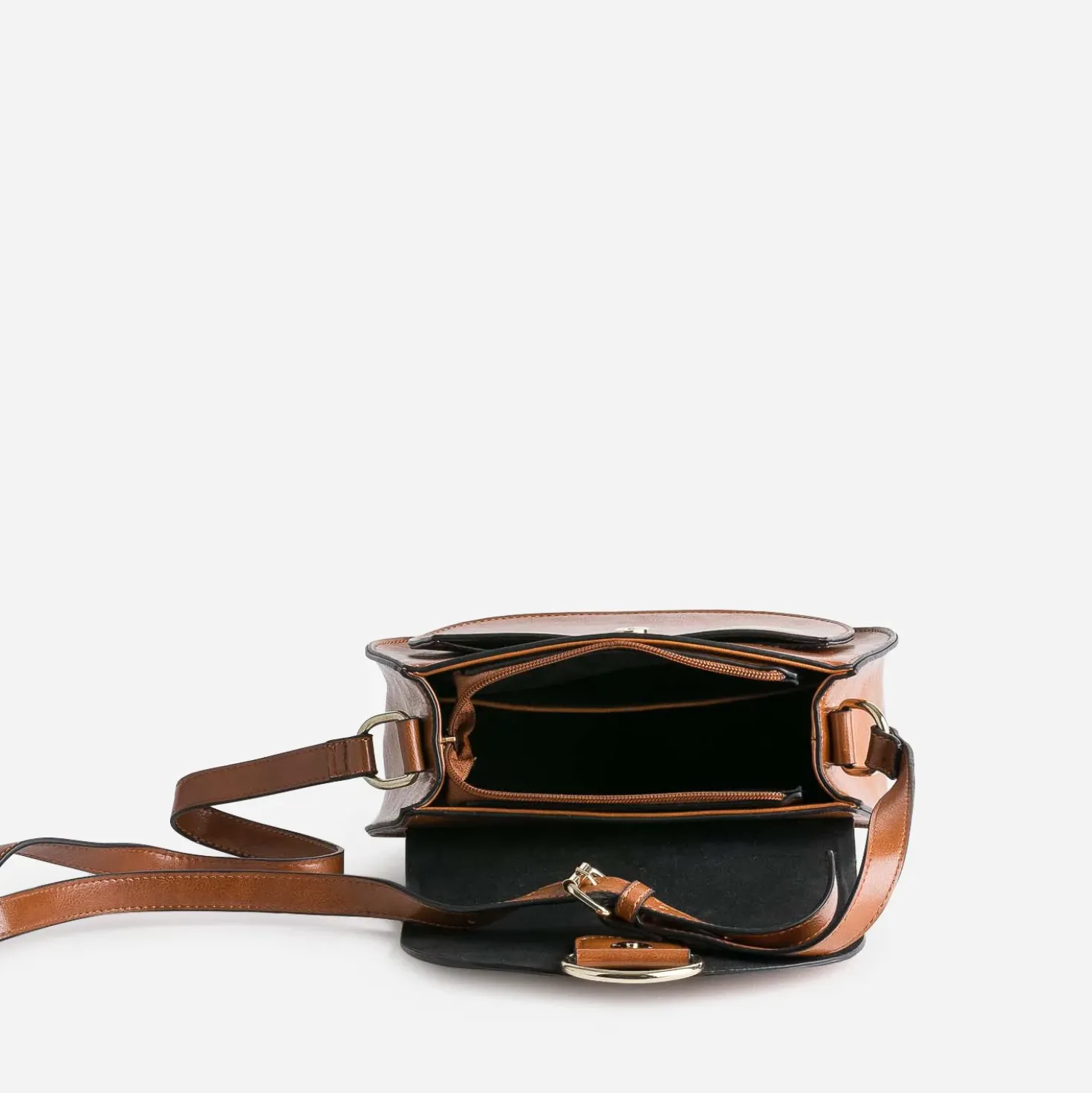 Sac besace cognac