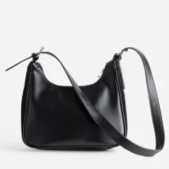 Sac besace noir bi-matière