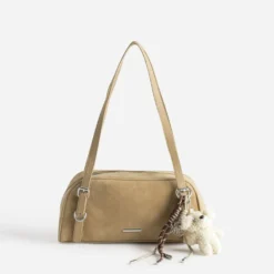 Sac bowling camel suédé