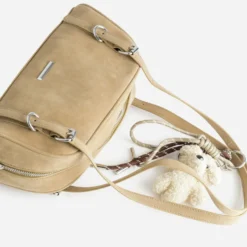 Sac bowling camel suédé