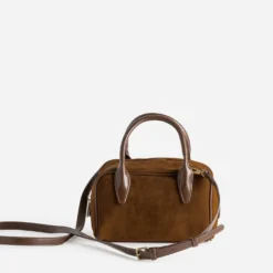 Sac bowling cognac suédé