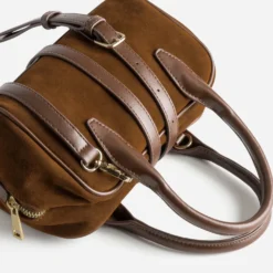 Sac bowling cognac suédé