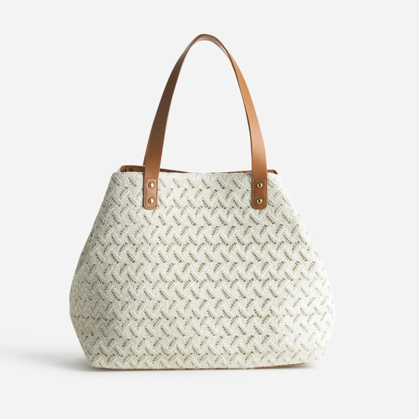 Sac cabas beige tressé