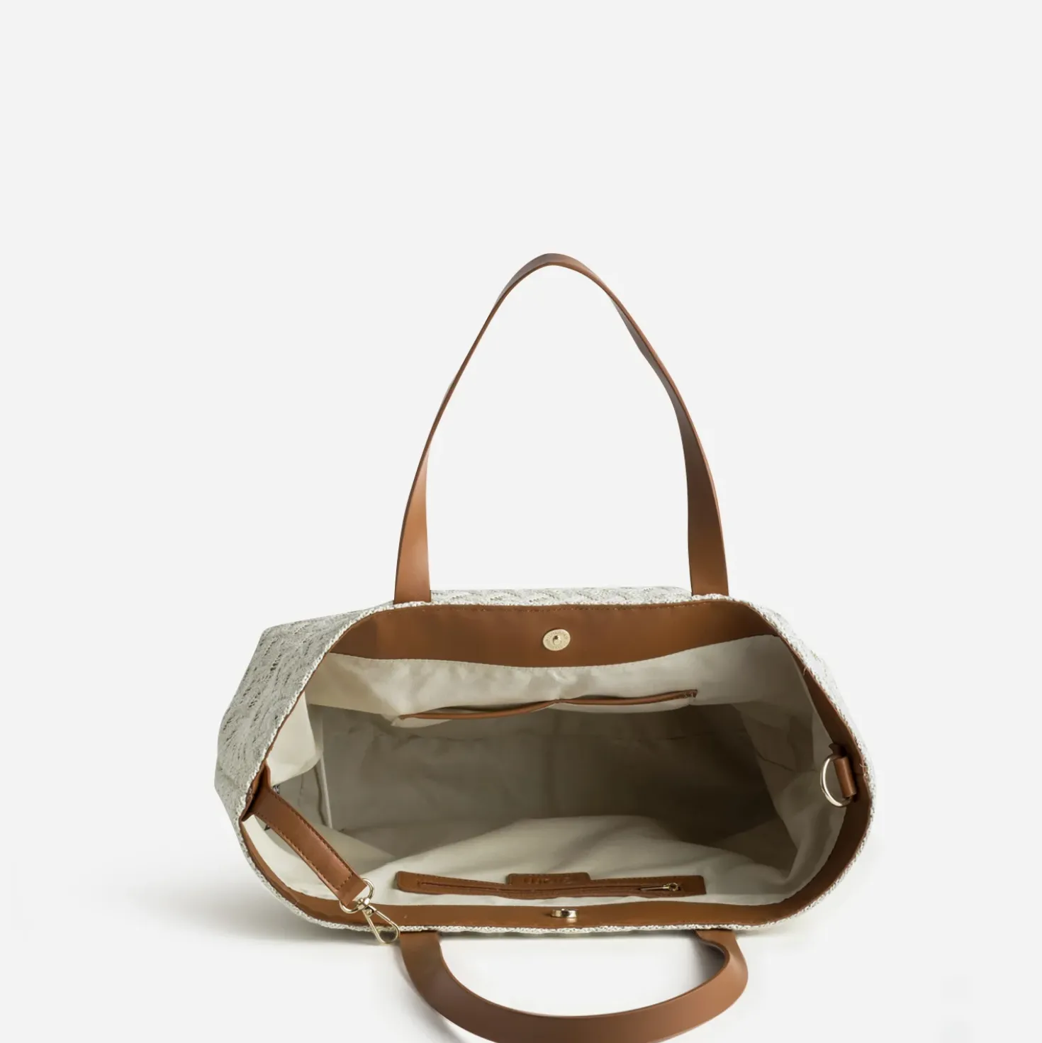 Sac cabas beige tressé