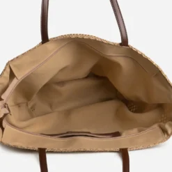 Sac cabas beige tressé