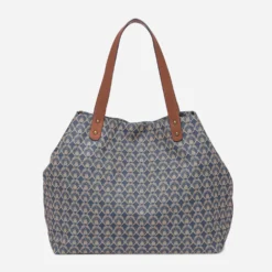 Sac cabas bleu à imprimé minimaliste