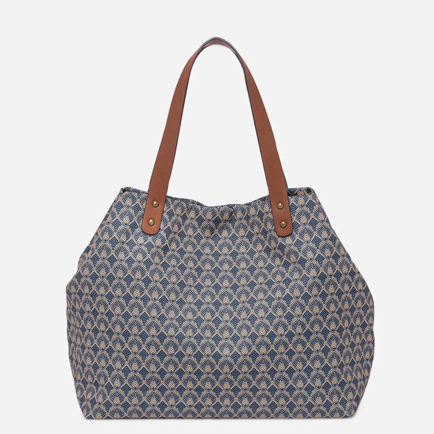 Sac cabas bleu à imprimé minimaliste