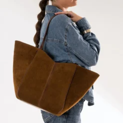 Sac cabas cognac suédé