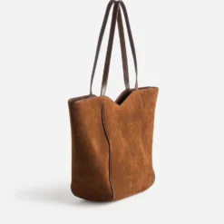Sac cabas cognac suédé