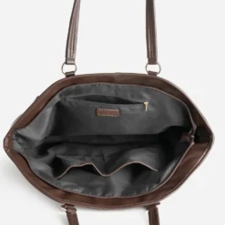 Sac cabas kaki suédé et marron