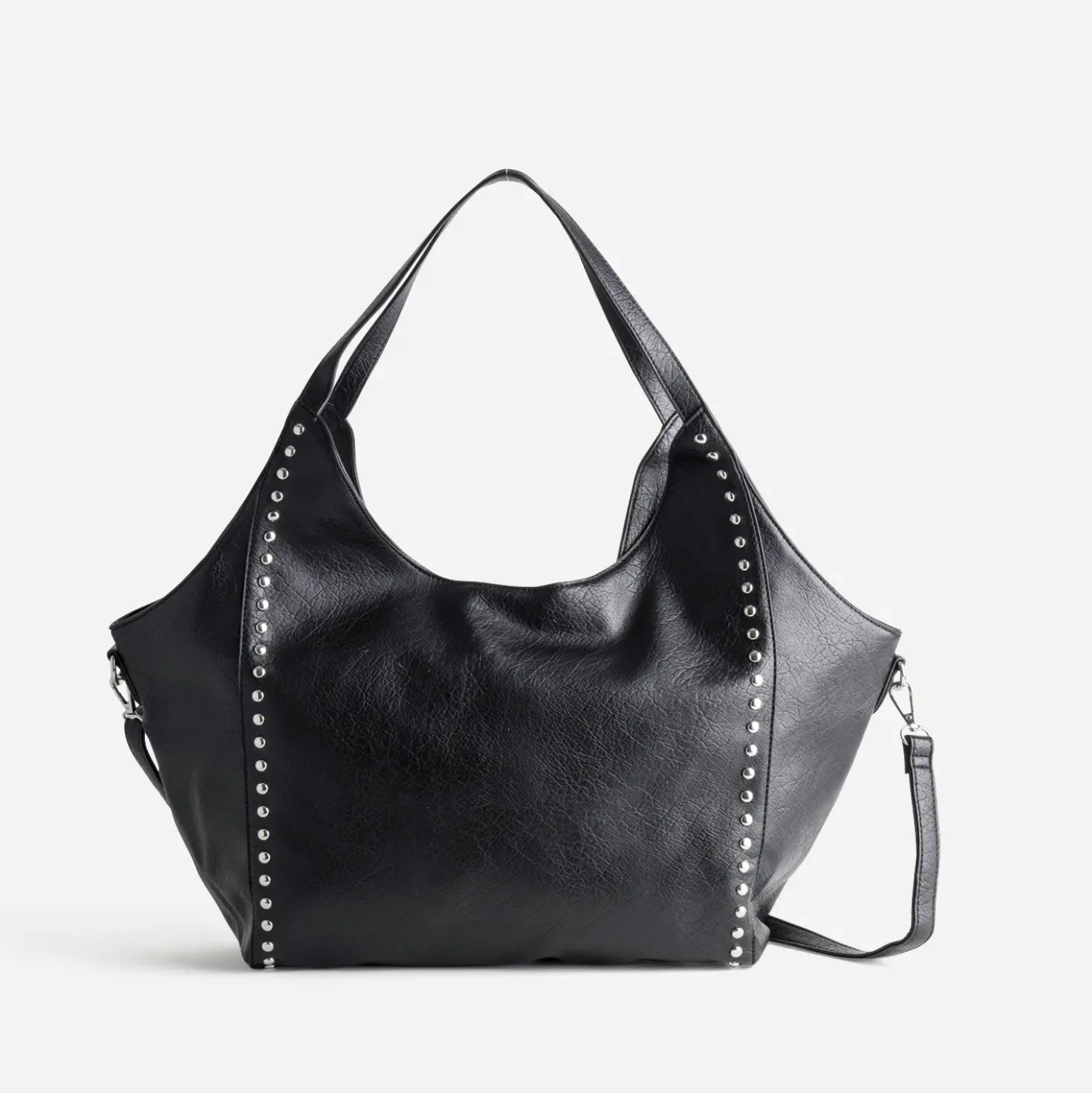 Sac cabas noir décor clous