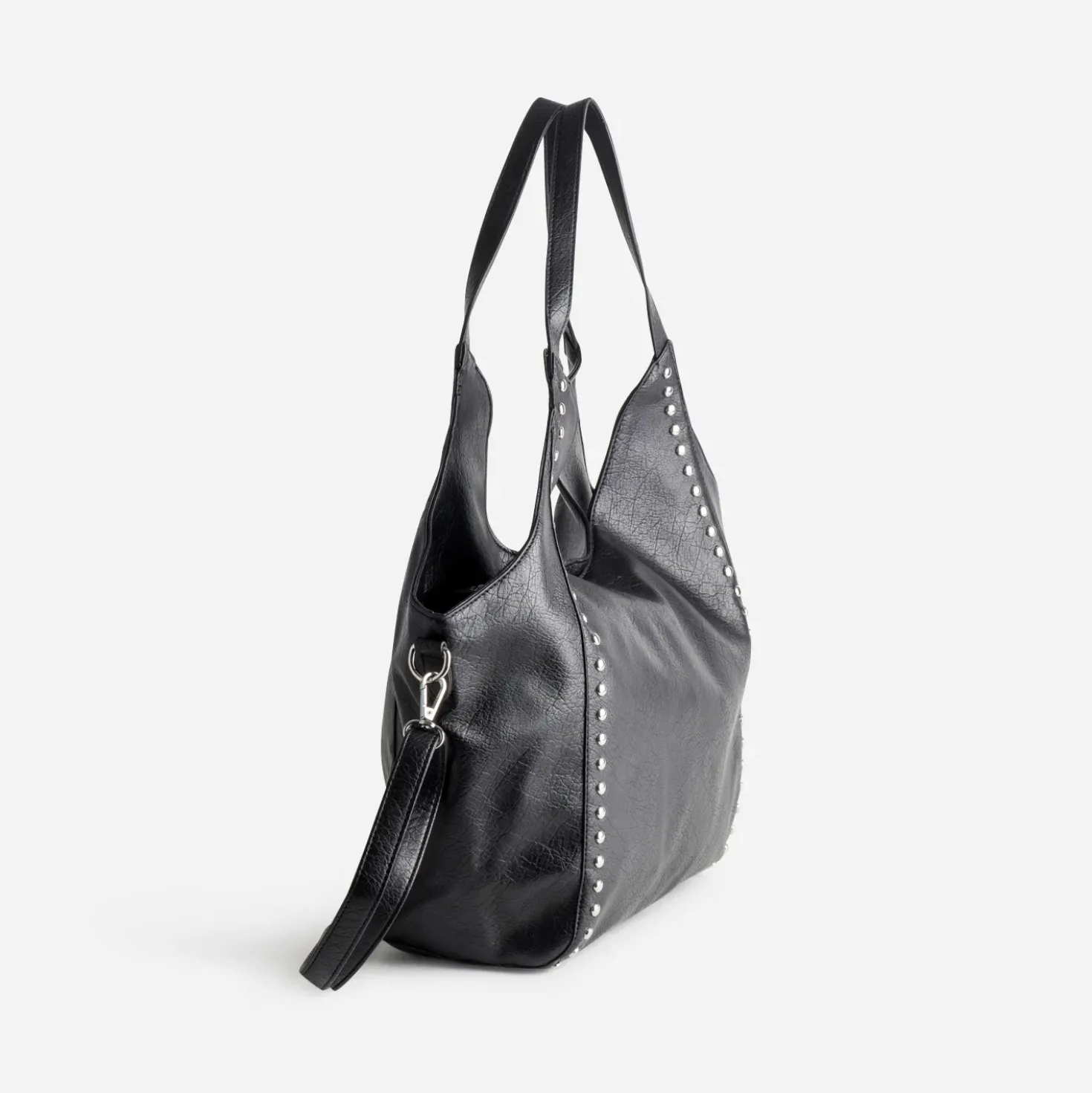 Sac cabas noir décor clous
