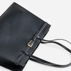 Sac cabas noir détail ceinture