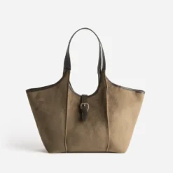 Sac cabas taupe suédé