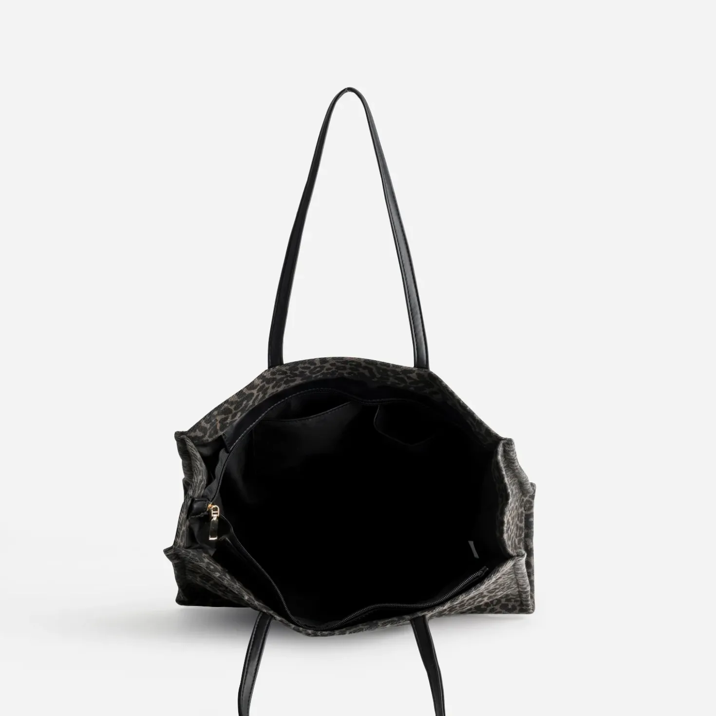 Sac cabas TEXTO marron motif léopard