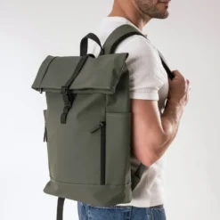 Sac à dos kaki mat toucher gomme