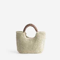 Sac LES TROPEZIENNES beige tressé motif citrons