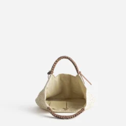 Sac LES TROPEZIENNES beige tressé motif citrons