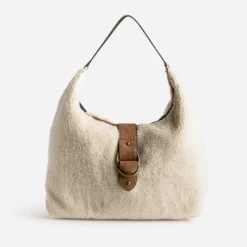 Sac à main beige sherpa
