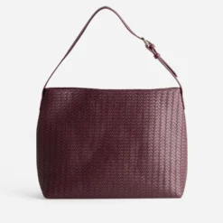 Sac à main bordeaux effet tressé