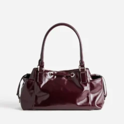 Sac à main bordeaux multipoches