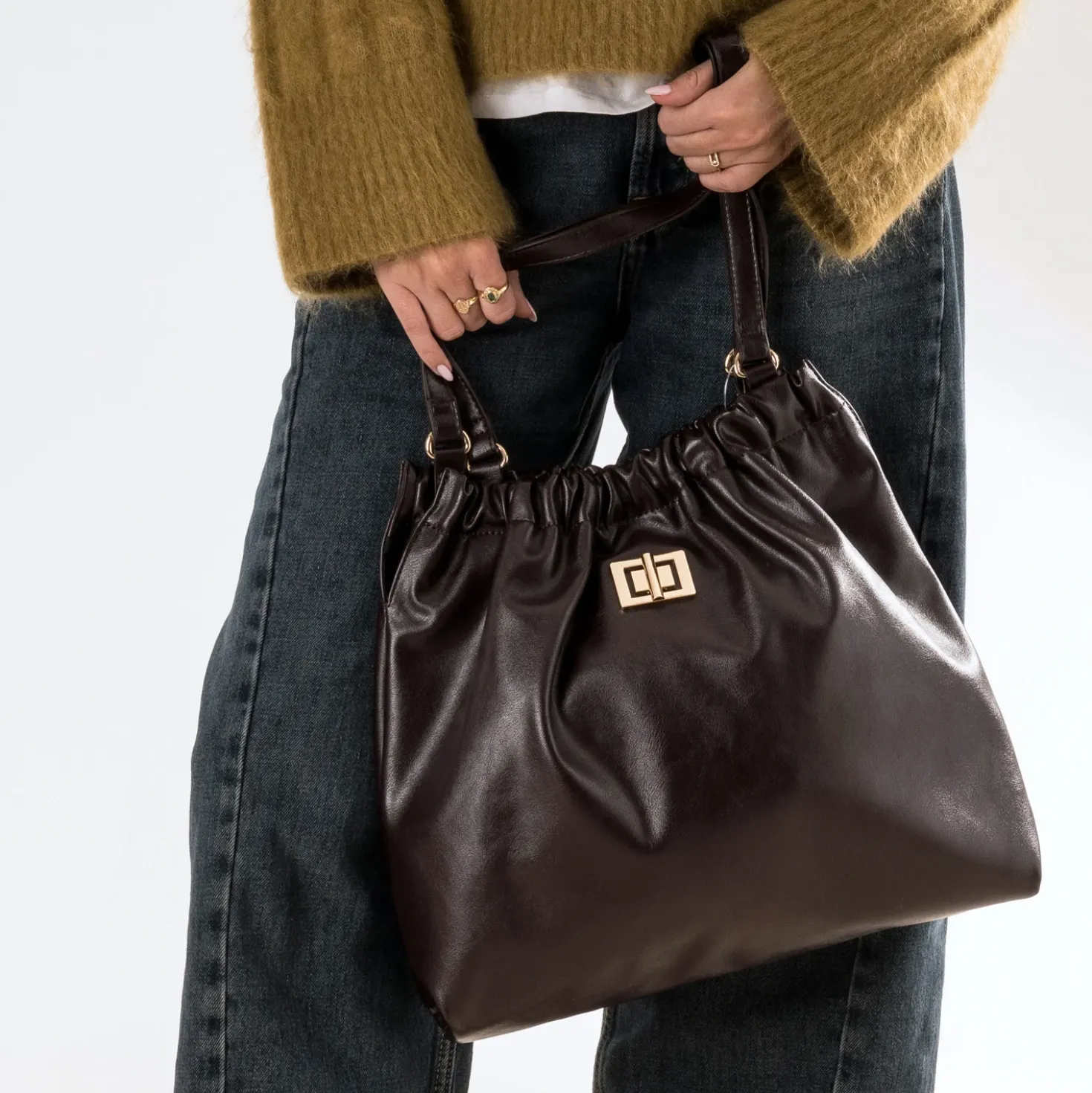 Sac à main bordeaux souple