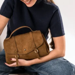 Sac à main cognac suédé