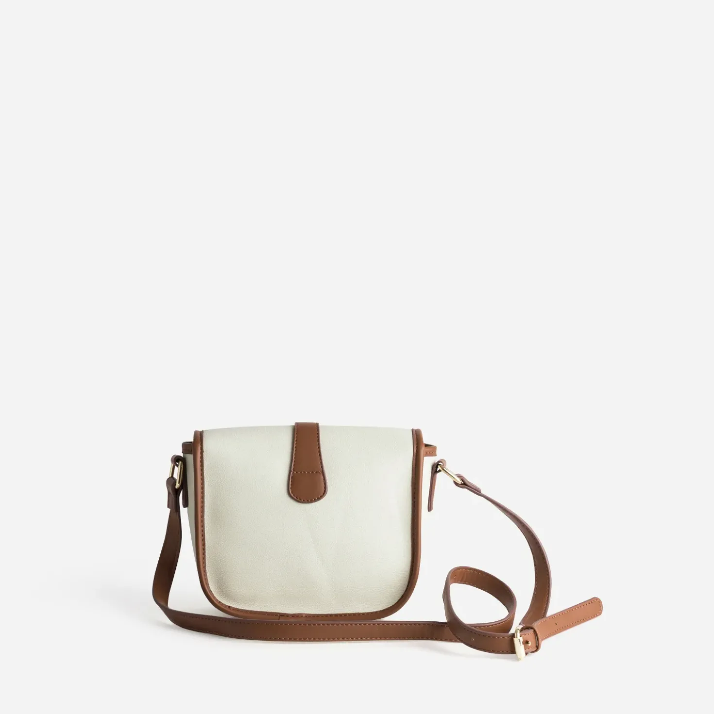 Sac à main écru bordures camel