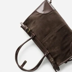 Sac à main marron bi-matière