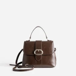 Sac à main marron boucle fantaisie
