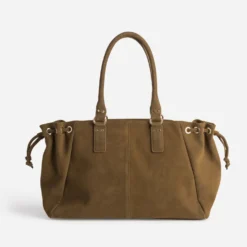 Sac à main marron cuir velours