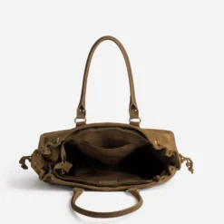 Sac à main marron cuir velours