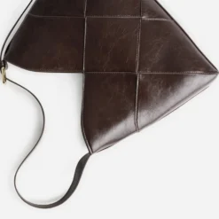 Sac à main marron effet patchwork