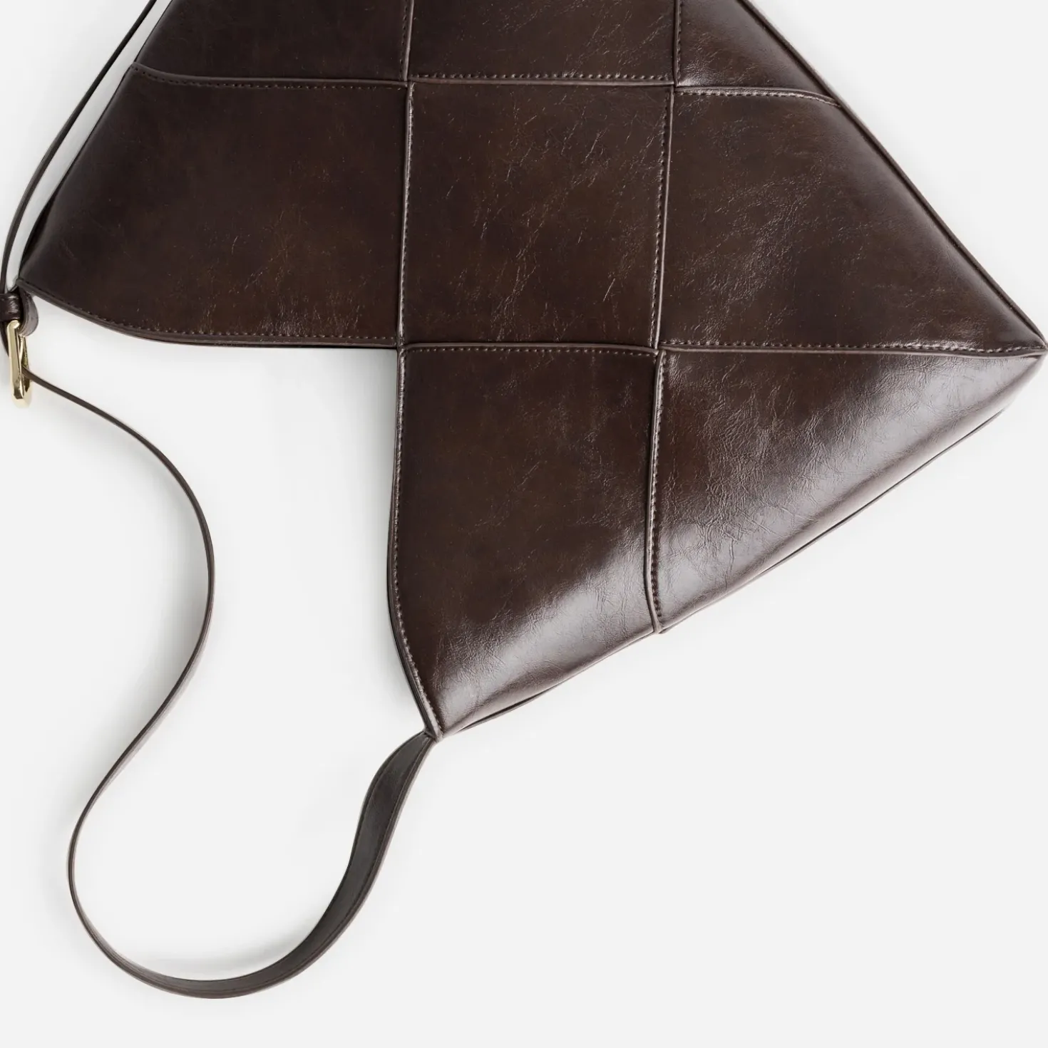 Sac à main marron effet patchwork