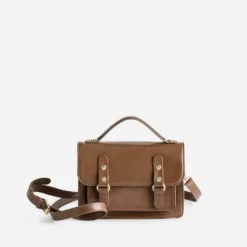 Sac à main marron esprit cartable