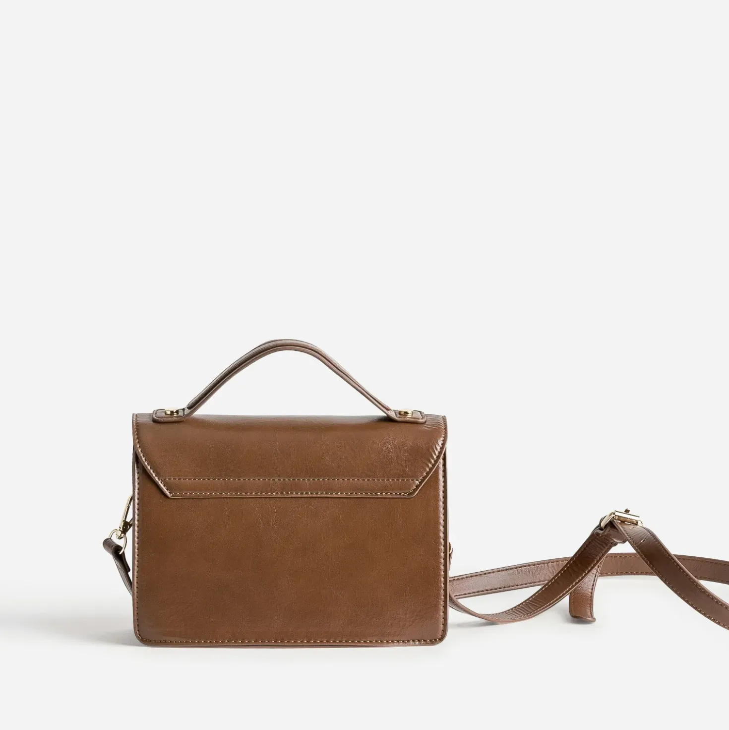Sac à main marron esprit cartable