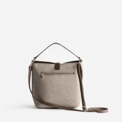 Sac à main marron motif chevrons