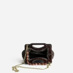 Sac à main marron tressé