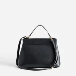 Sac à main noir décor ceinture
