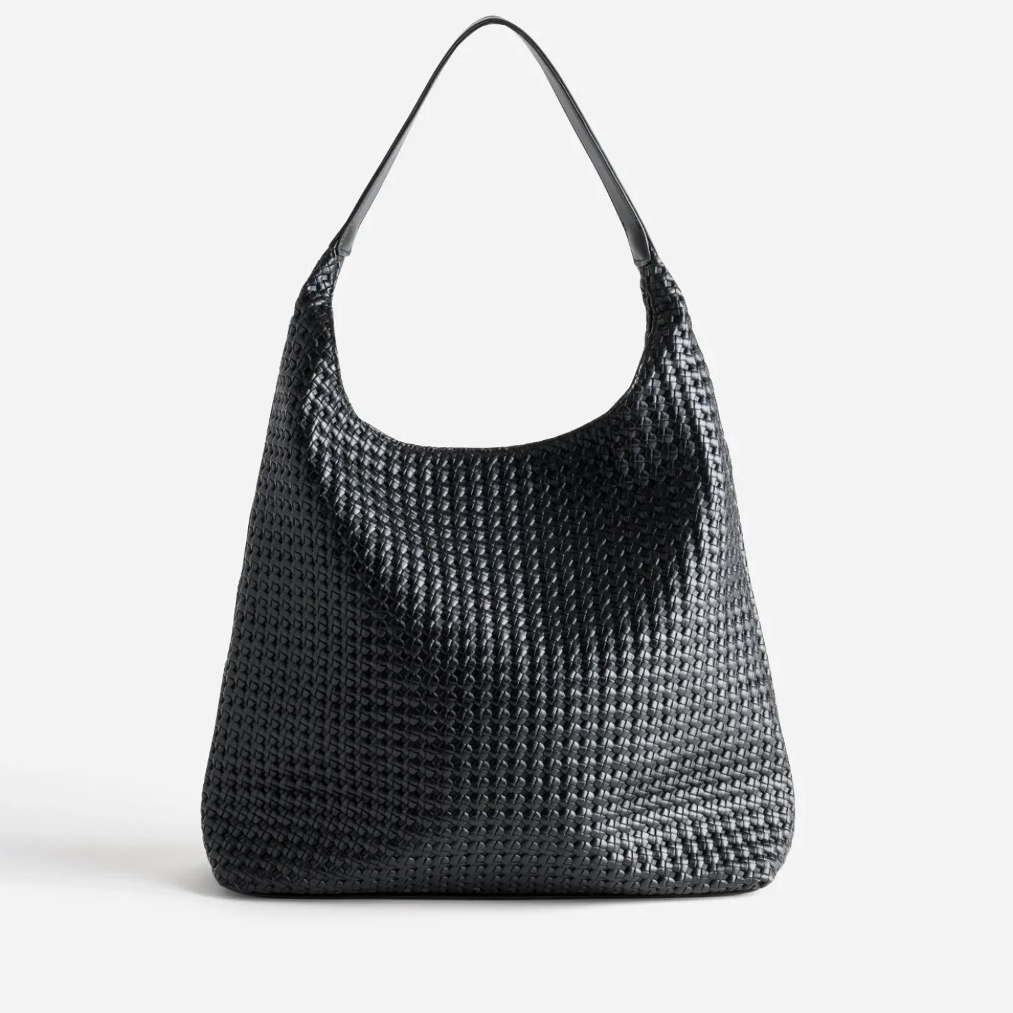 Sac à main noir effet tressé