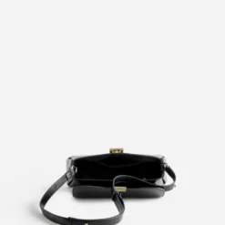 Sac à main noir fermoir fantaisie