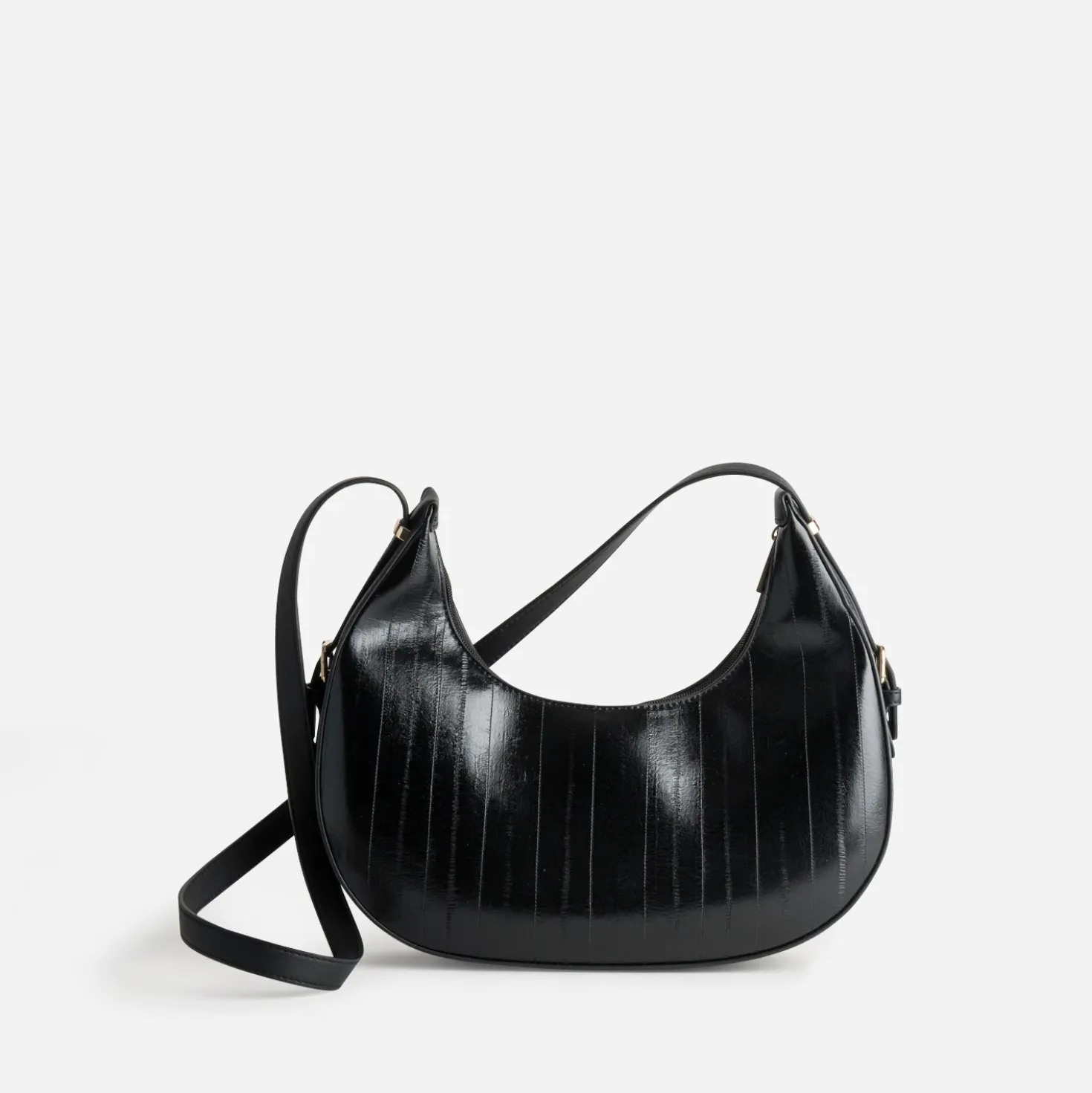Sac à main noir forme hobo