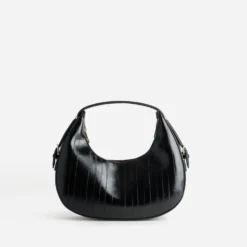 Sac à main noir forme hobo