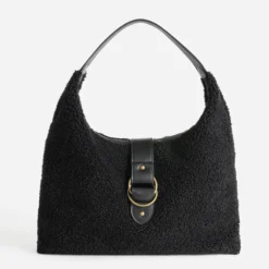 Sac à main noir sherpa