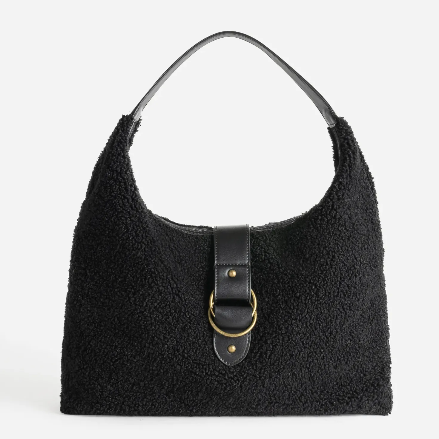 Sac à main noir sherpa