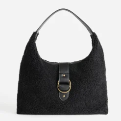 Sac à main noir sherpa